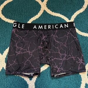 American Eagle Outfitters Black and Pink Lightning Boxer Briefs Size Large